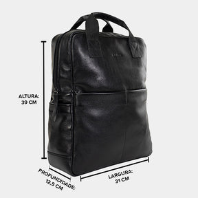 Mochila de Couro Masculina - Adventure 3 em 1 - Preto