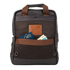 Mochila de Couro Masculina - Adventure 3 em 1 - Café