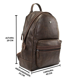 Mochila de Couro Masculina Prisma - Café Soft