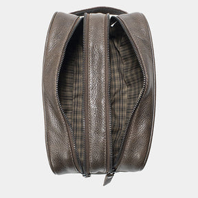 Necessaire de Couro Masculina Grande com 2 bolsos - Adventure
