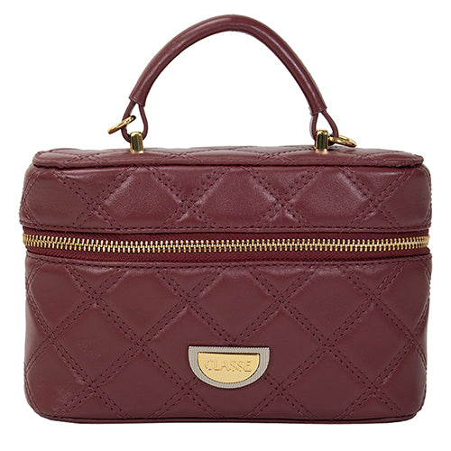 Bolsa de Couro Matelassê Crossbody Amy - Ruby