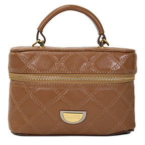 Bolsa de Couro Matelassê Crossbody Amy - Nocciola