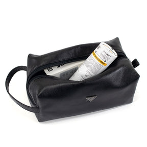 Necessaire Masculina de Couro Prisma - Preto Soft