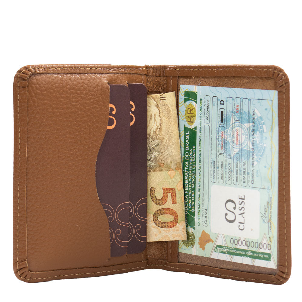 Carteira Slim de Couro Classe