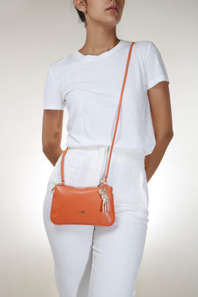 Bolsa Crossbody de Couro - Salmão
