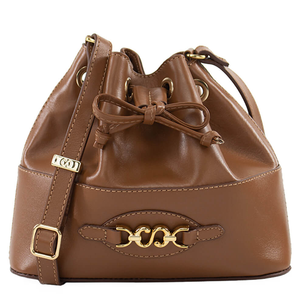 Bolsa de Couro Bucket Isis - Nocciola
