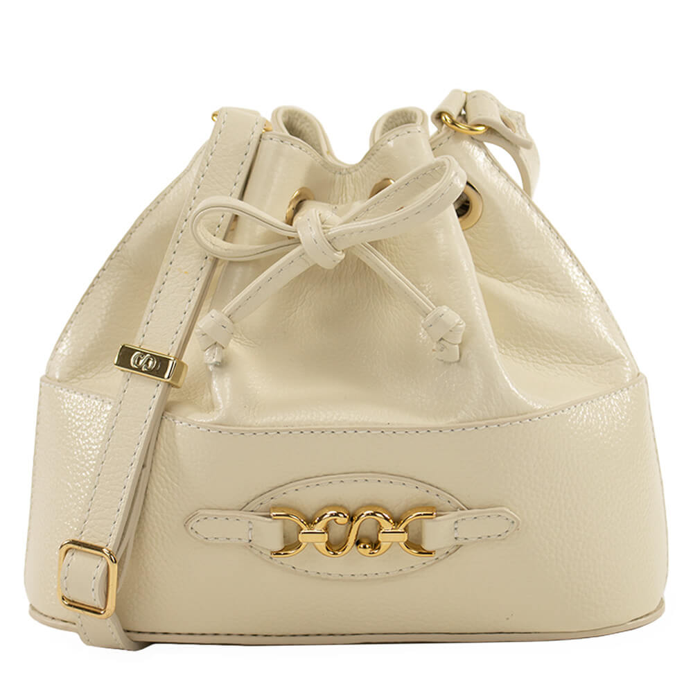 Bolsa de Couro Bucket Isis - Off White