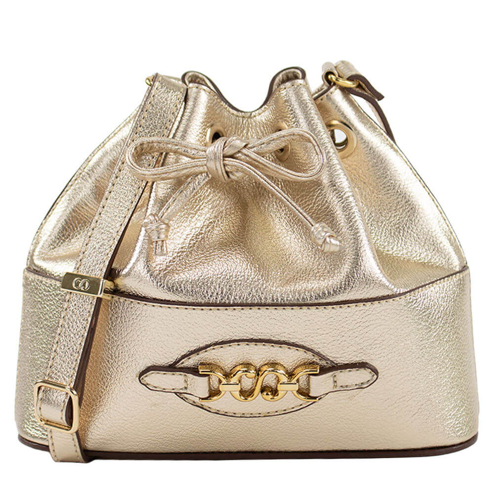 Bolsa de Couro Bucket Isis - Ouro