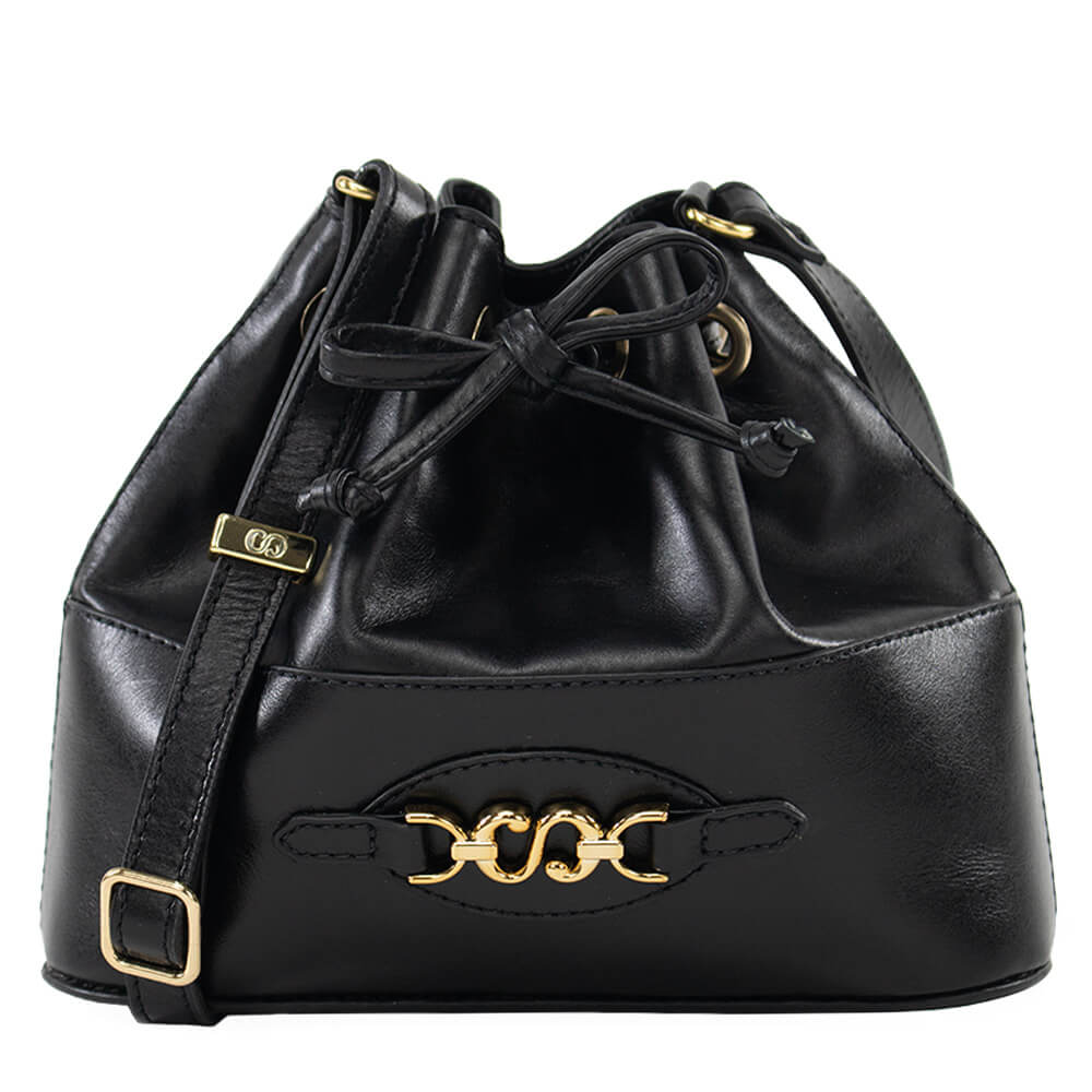 Bolsa de Couro Bucket Isis - Preto