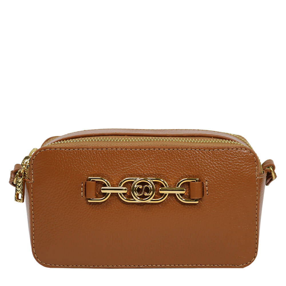 Bolsa Camera Bag de Couro Sienna - Nocciola