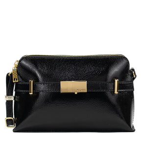 Bolsa de Couro Crossbody Jade - Preto
