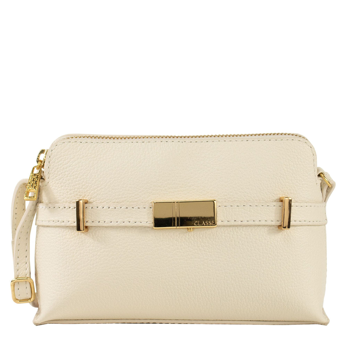 Bolsa de Couro Crossbody Jade - Off-White