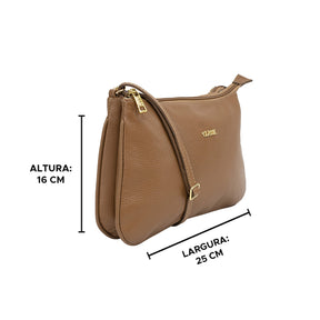 Bolsa de Couro Crossbody Maria - Nocciola