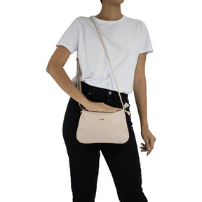 Bolsa de Couro Crossbody Maria - Creme