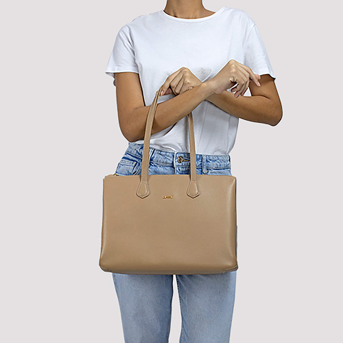 Bolsa de Couro Shopping Dani - Crepe
