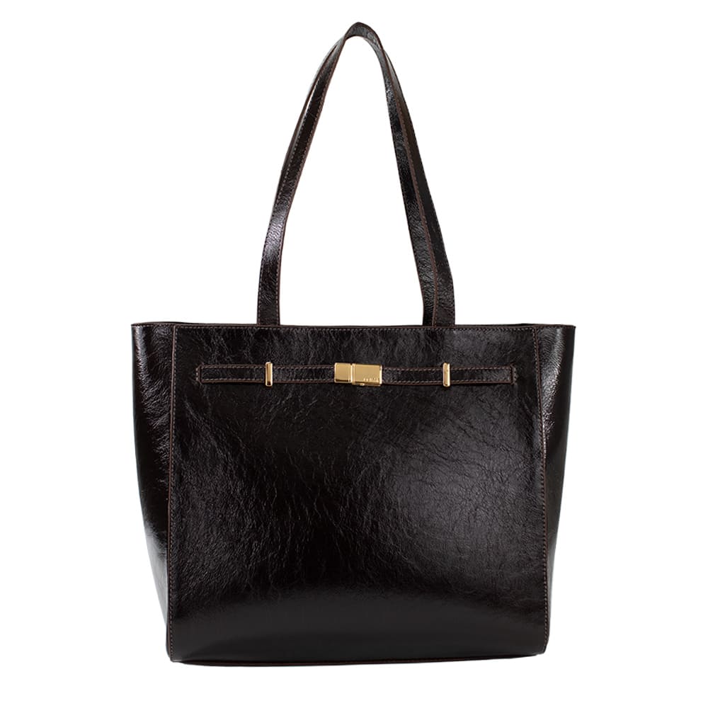 Bolsa de Couro Shopping Bag Jade - Andaluz Chocolate