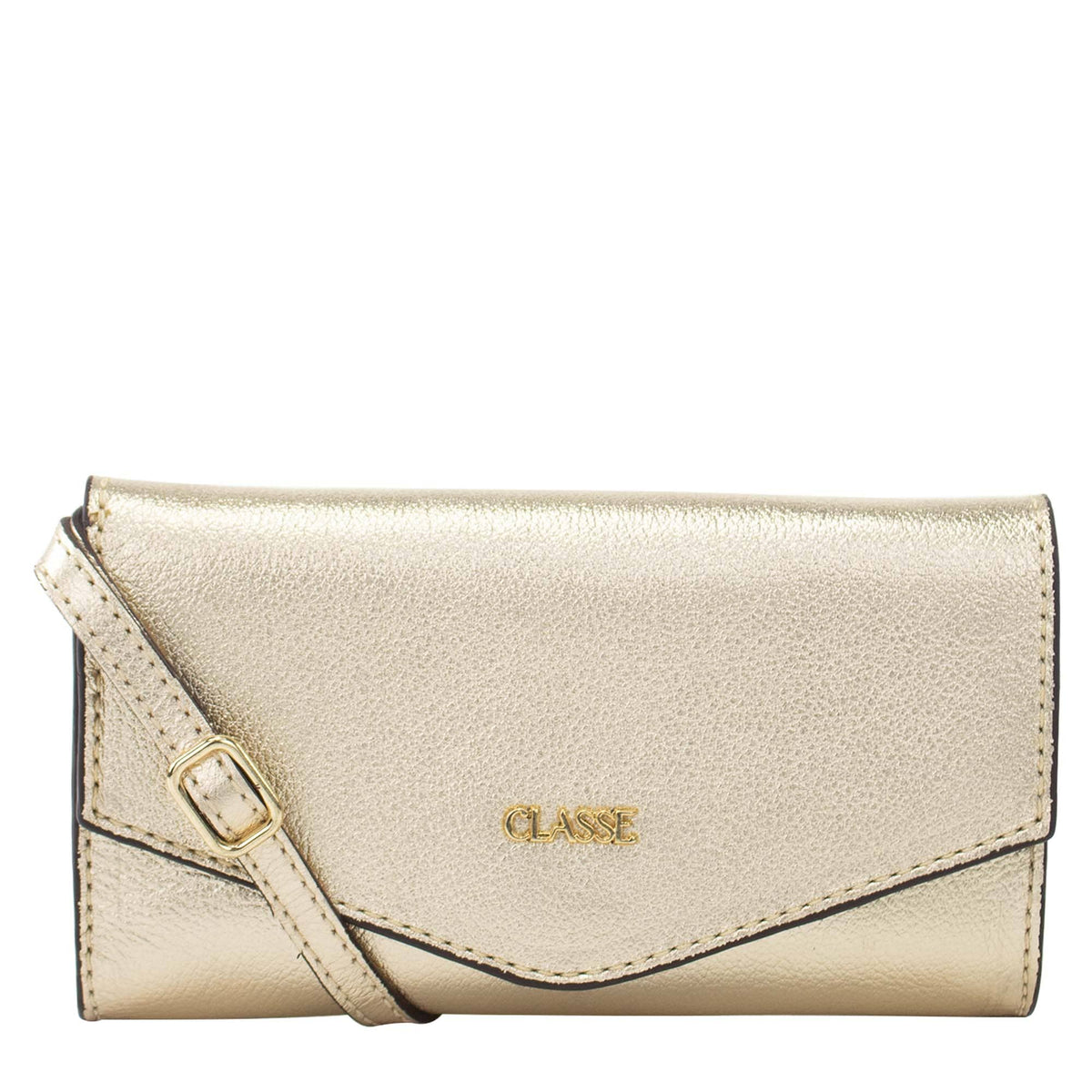 Bolsa de Couro Tiracolo Gabi - Ouro