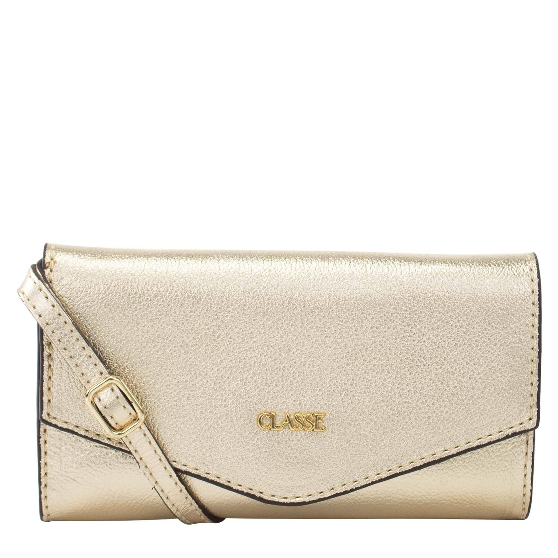 Bolsa de Couro Tiracolo Gabi - Ouro