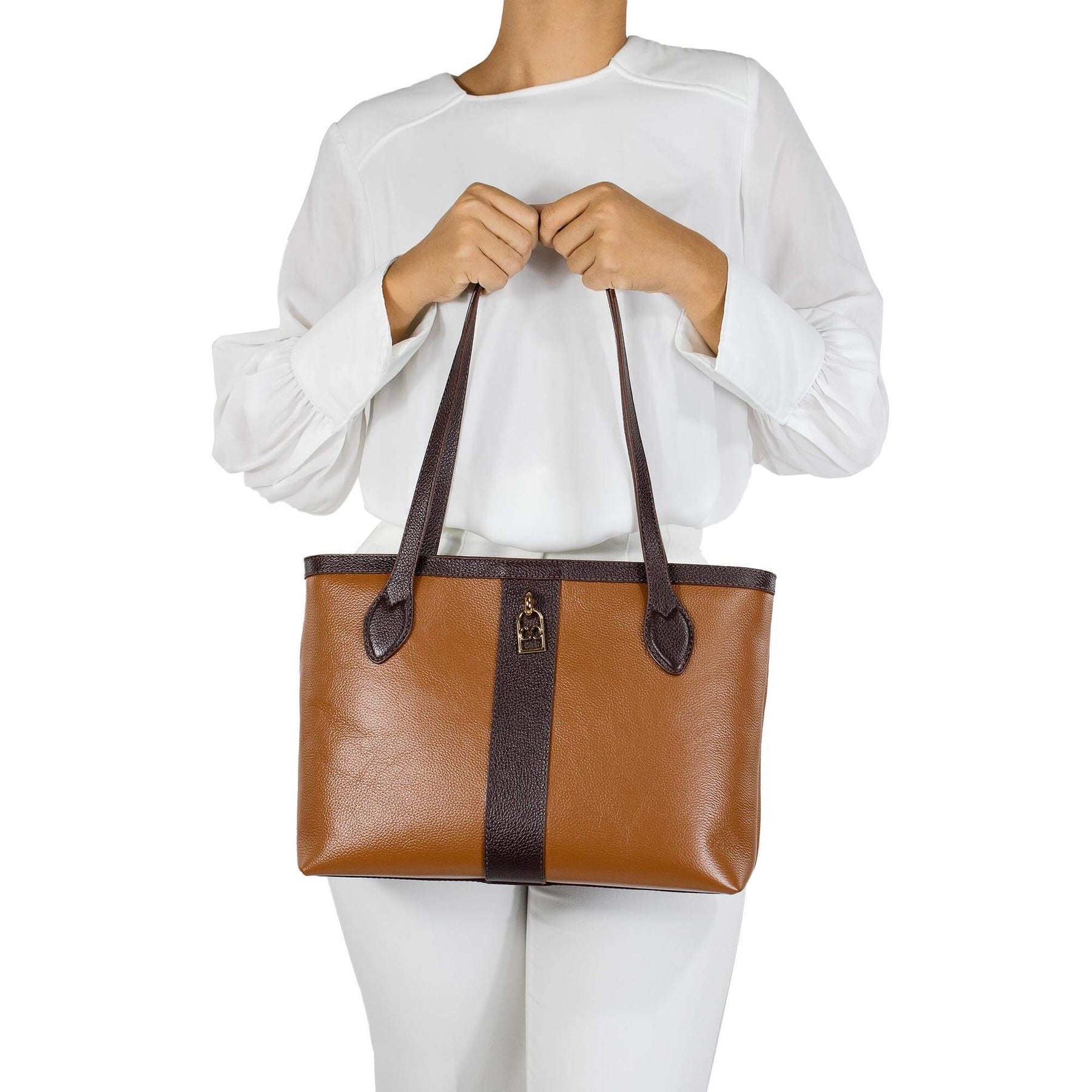 Bolsa Shopping Bag de Couro Liso - Allana