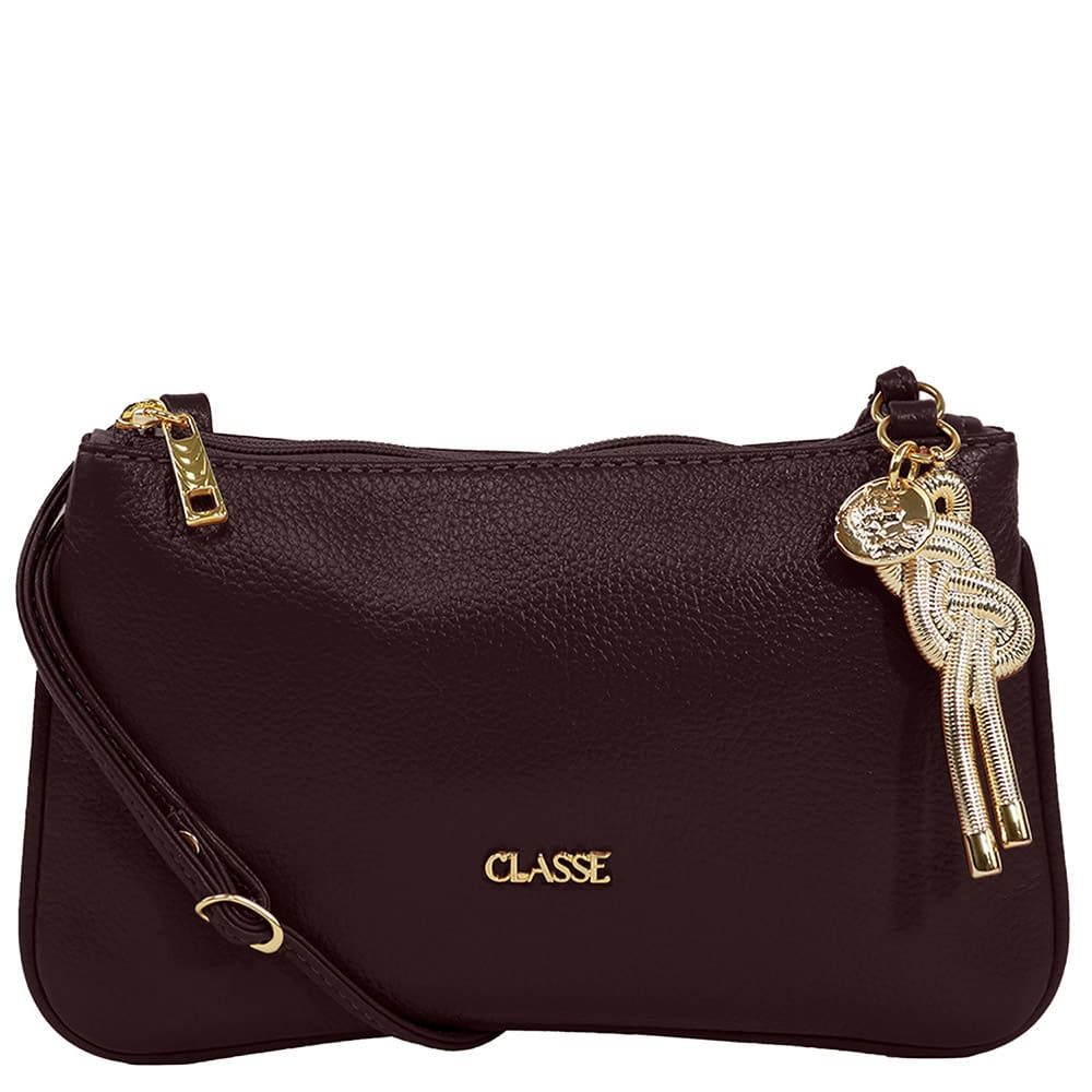 Bolsa Crossbody de Couro - Chocolate