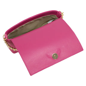 Bolsa de Couro Tiracolo Mia - Magenta