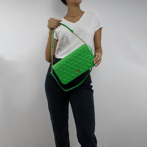 Bolsa Tiracolo Brenda Couro Matelassê - Verde Tropical