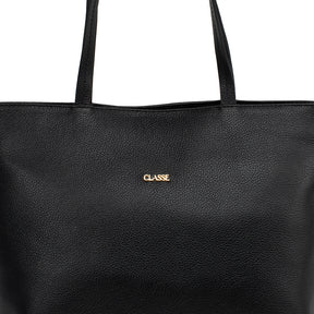 Bolsa Shopping Bag  Couro Bárbara - Preto