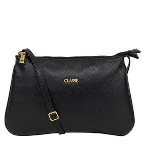 Bolsa de Couro Crossbody Maria - Preto