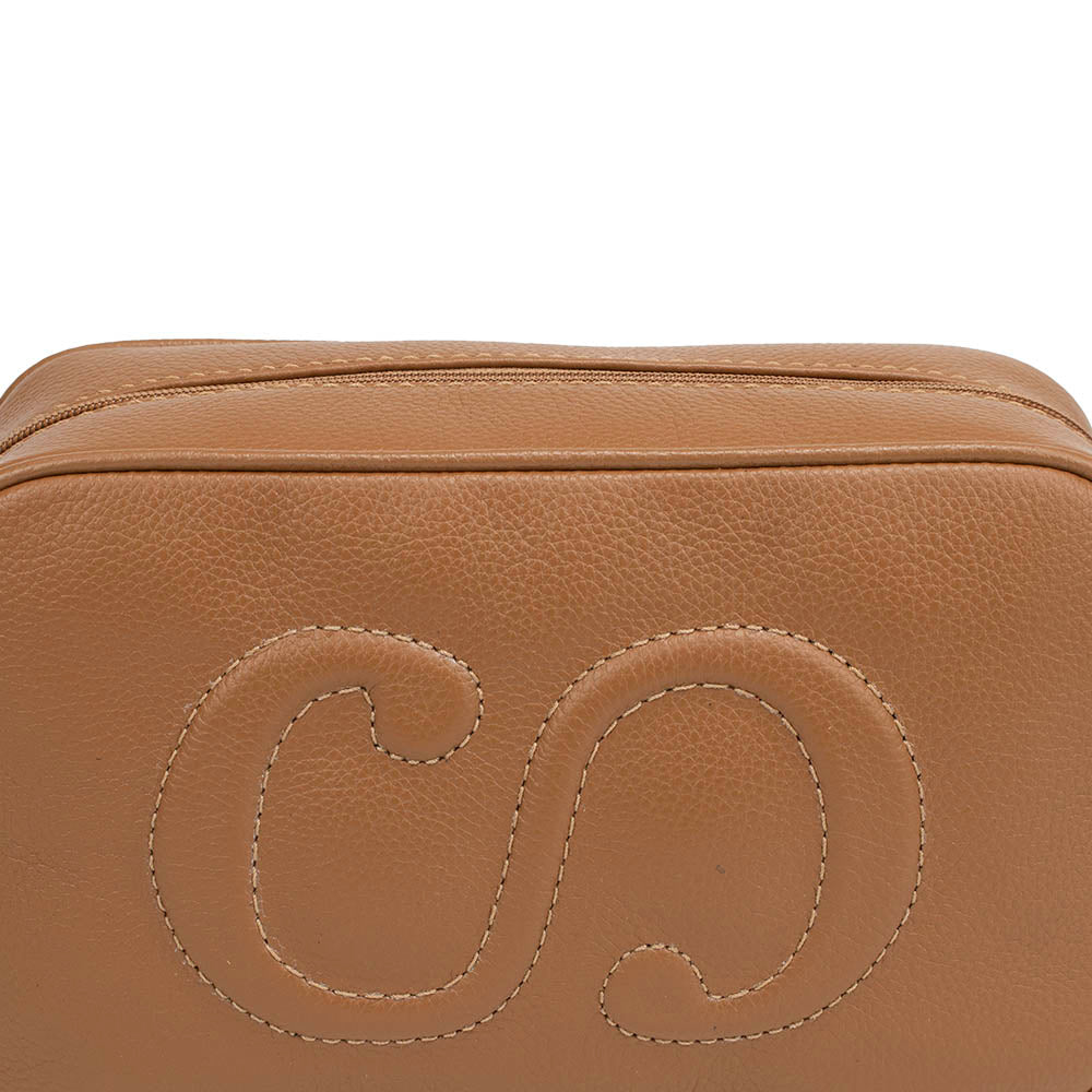 Bolsa de Couro Camera Bag Carol - Nocciola